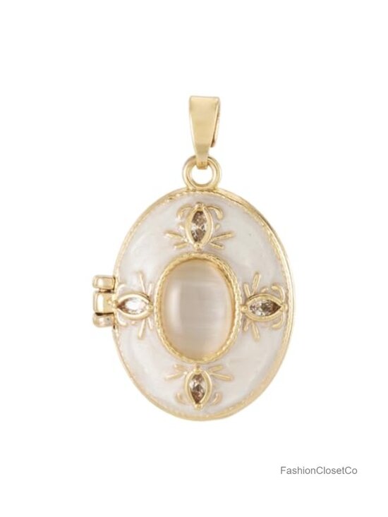 Jewelry - Brass Enamel Locket Pendant Photo Frame Charm Jewelry Making